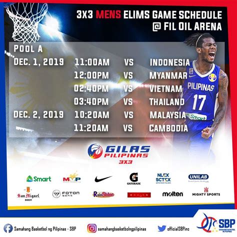 schedule gilas pilipinas